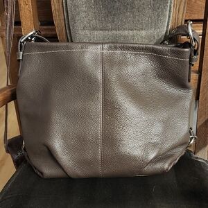 Coach Dark Brown Leather Messenger Bag